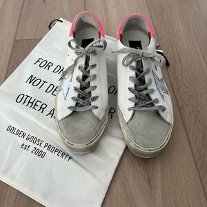 Golden Goose White and Pink Sneakers - Size 10